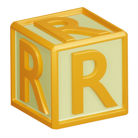R Alphabet Letter  3D Icon