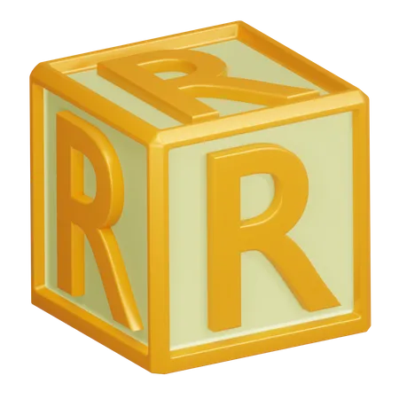 R Letter Rendering With High Resolution Alphabet Illustration 3D Icon