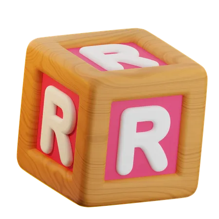 R Cube Block  3D Icon