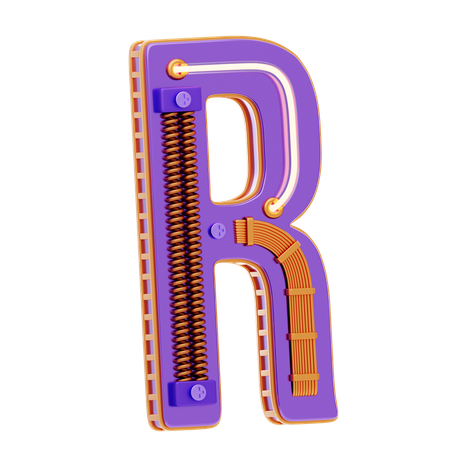 R 편지  3D Icon