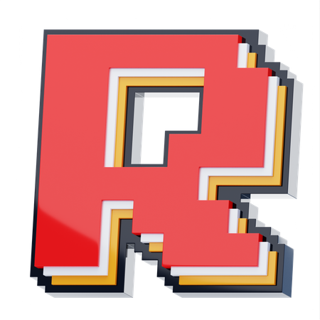 R 文字  3D Icon