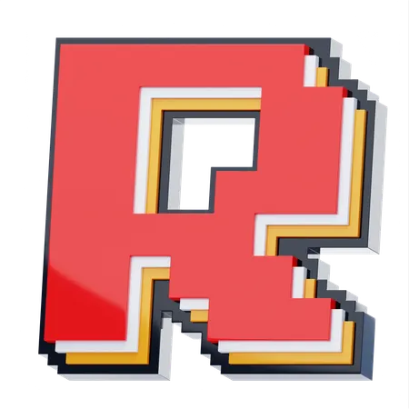 R 文字  3D Icon