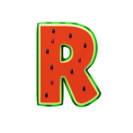 R 文字  3D Icon