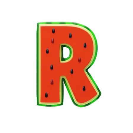 R 文字  3D Icon