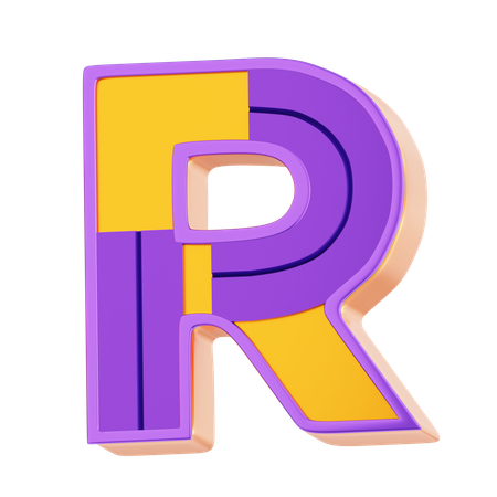 R 文字  3D Icon