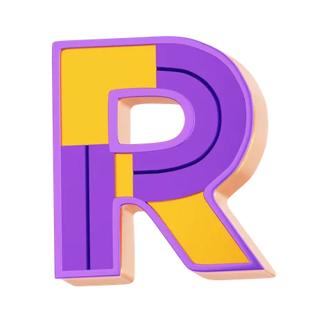 R 文字  3D Icon