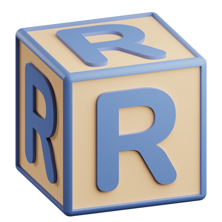 R Letter  3D Icon