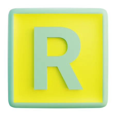 3 D R Letter With Isolated Background 3D Icon