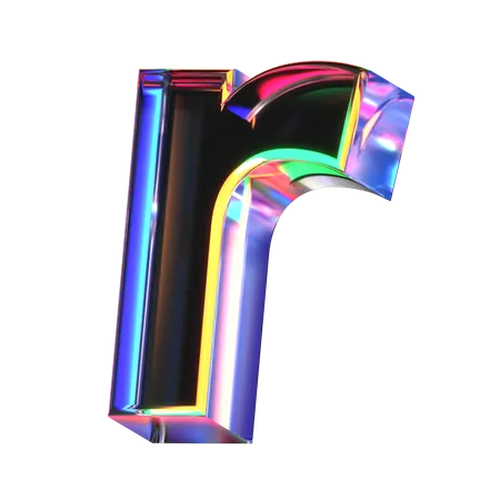 3 D Icon Of A Glass Letter R 3D Icon