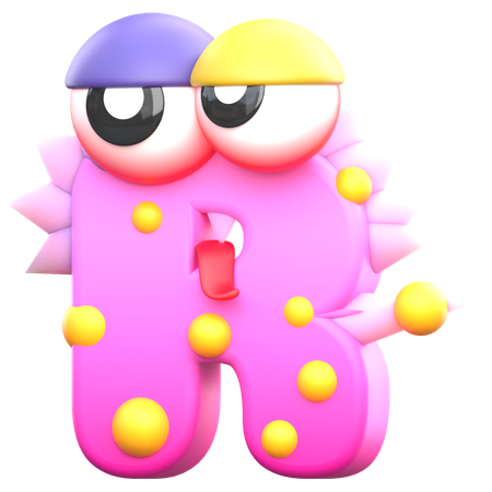 R Monster Alphabet  3D Icon