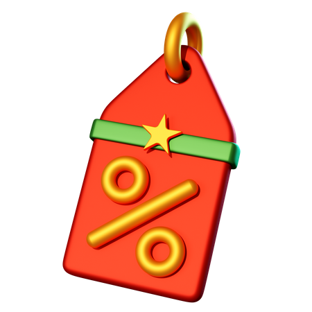 Étiquette de réduction de Noël  3D Icon