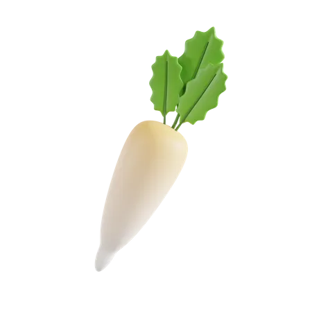 Rabanete branco  3D Icon