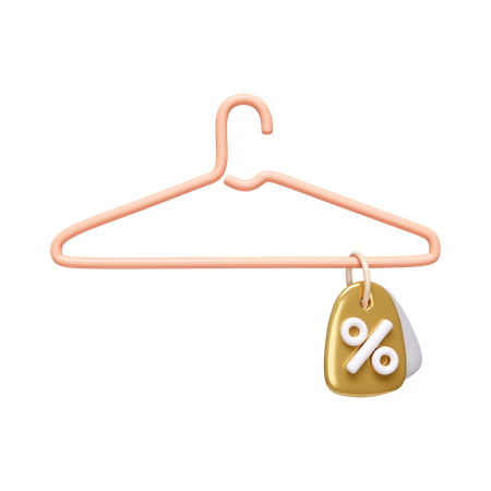 Rabatt-Tag auf Kleiderbügel  3D Icon