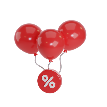 Rabatt luftballons  3D Icon