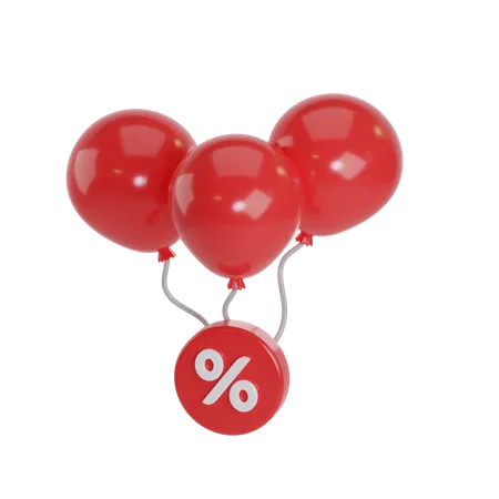 Rabatt luftballons  3D Icon