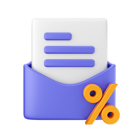 Rabatt-Mail  3D Icon