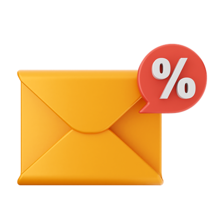 Rabatt-Mail-Nachricht  3D Icon