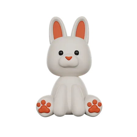 Cute 3 D Character Rabbit Toy 3D Icon