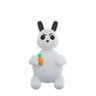 3d cute rabbit logo