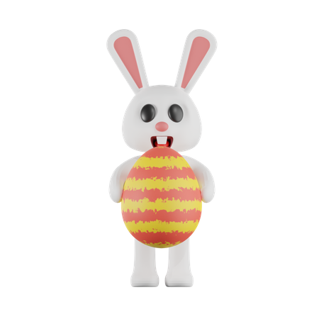 Rabbit Bring Easter Egg  3D Icon