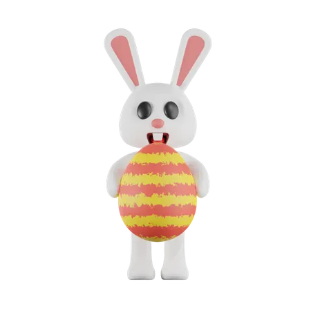 Rabbit Bring Easter Egg  3D Icon