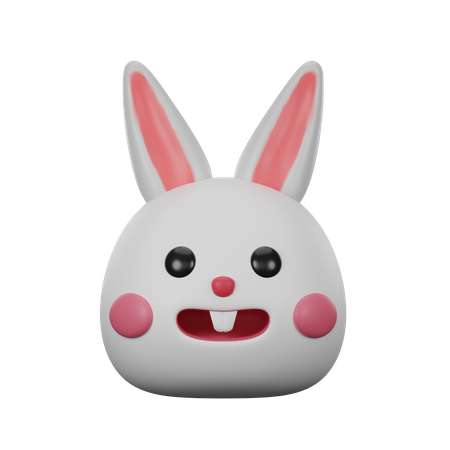 Rabbit Bunny Face  3D Icon