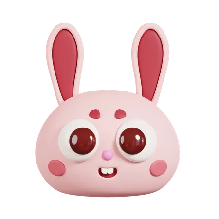 Rabbit Bunny Face 3D Illustration