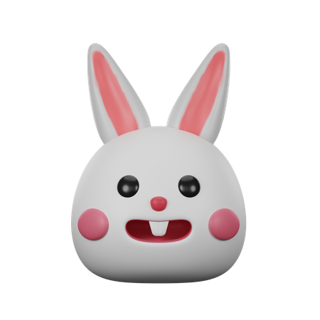 Rabbit Bunny Face 3D Icon