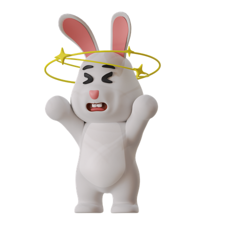 Rabbit Confused  3D Illustration