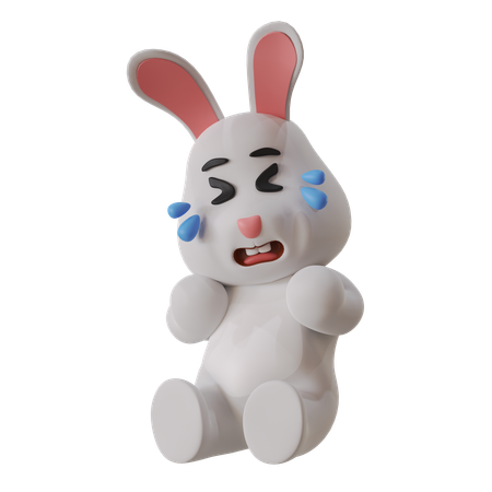 Rabbit Crying  3D Illustration