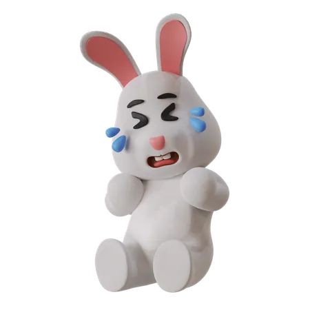 Rabbit Crying  3D Illustration