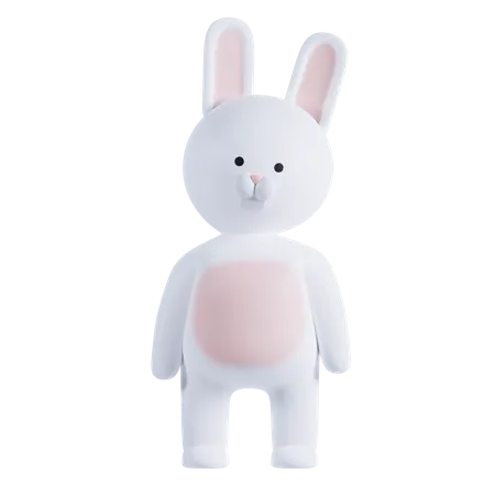 Rabbit Cute Pose 3D Illustration