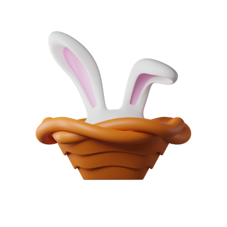 Rabbit Ears In Basket  3D Icon