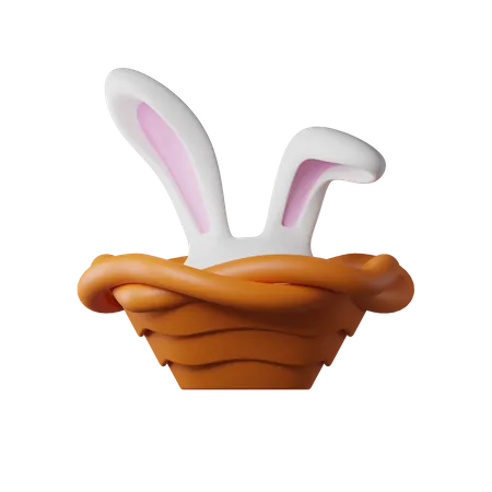 Rabbit Ears In Basket  3D Icon