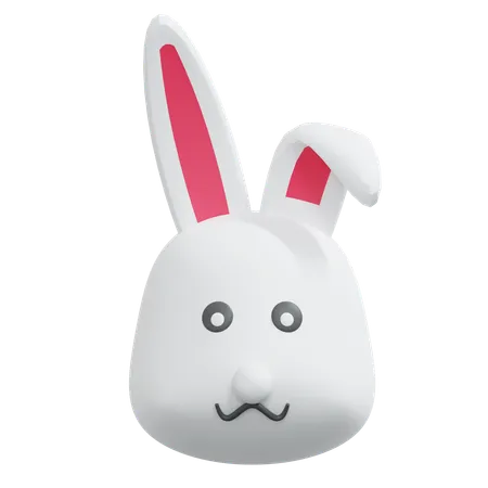 Rabbit Head Spring Icon Illustration 3D Icon