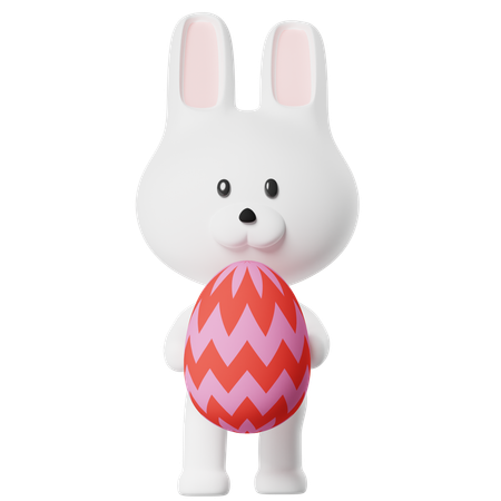 Rabbit Holding Egg  3D Icon