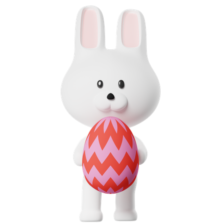 Rabbit Holding Egg  3D Icon