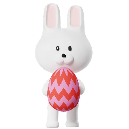 Rabbit Holding Egg  3D Icon