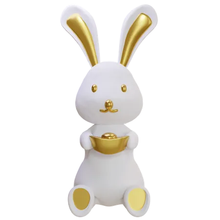 Rabbit Holding Ingot  3D Icon