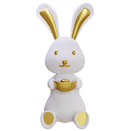 Rabbit Holding Ingot  3D Icon