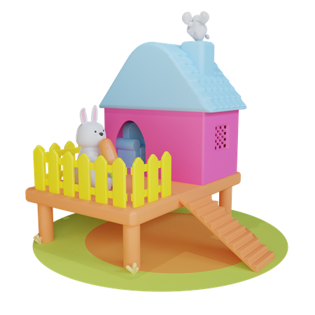 Rabbit House  3D Icon