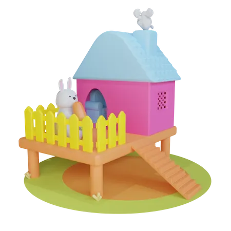 Rabbit House  3D Icon