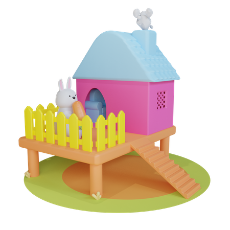 Rabbit House 3D Icon