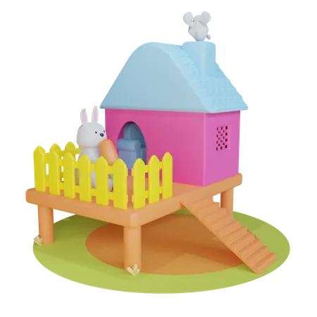 Rabbit House 3D Icon