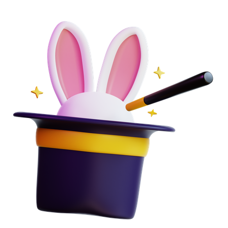 Rabbit In Hat  3D Icon