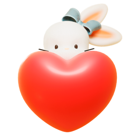 Rabbit in love  3D Icon