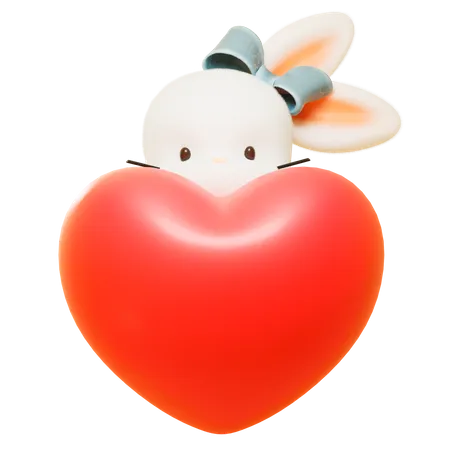 Rabbit in love  3D Icon