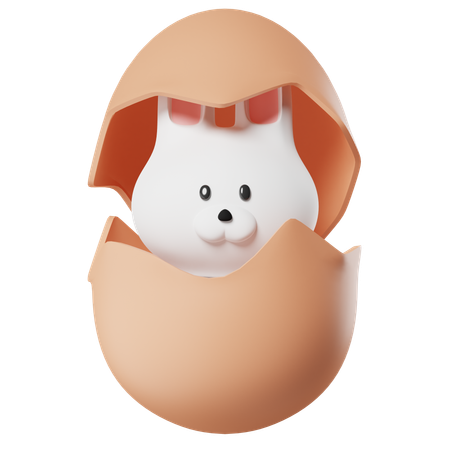 Rabbit In The Egg  3D Icon