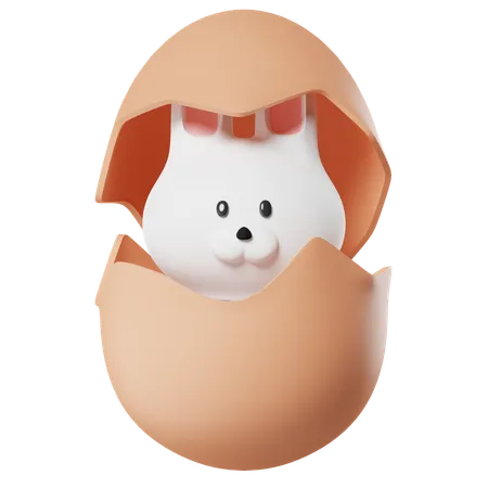 Rabbit In The Egg  3D Icon