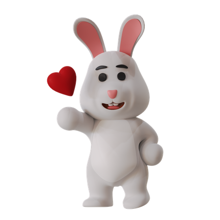 Rabbit Love  3D Illustration